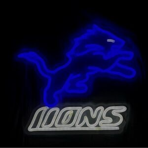 NEW NFL Detroit Lions Football Neon Bar Sign LED for Man Cave Decor USB Dimmable